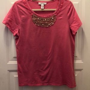 Style & Co. Pink tea with embellished front